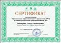 Сертификат участника вебинара "Организация образовательного процесса в ДОО в условиях реализации требований ФГОС ДО"